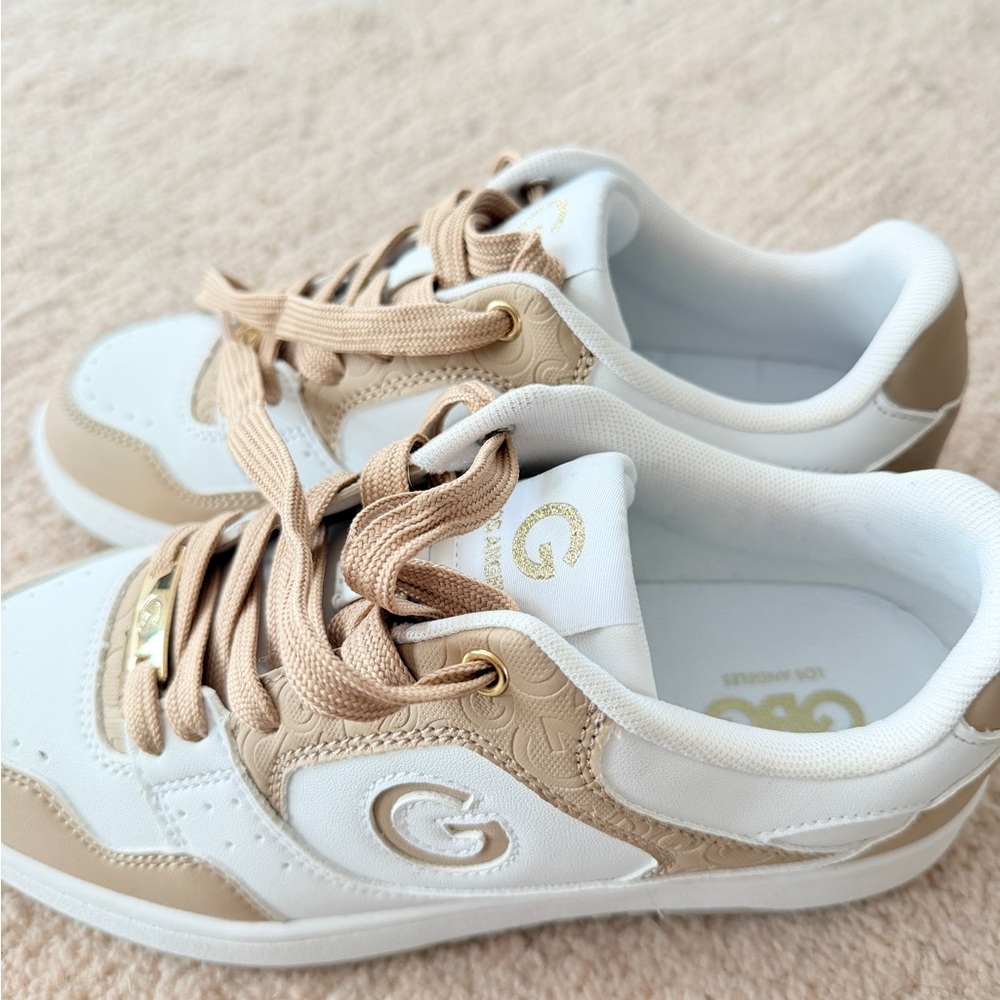 Guess  Beige and White Sneakers